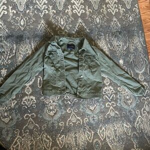 Green crop Jean jacket